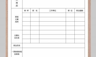 个人简历空白表